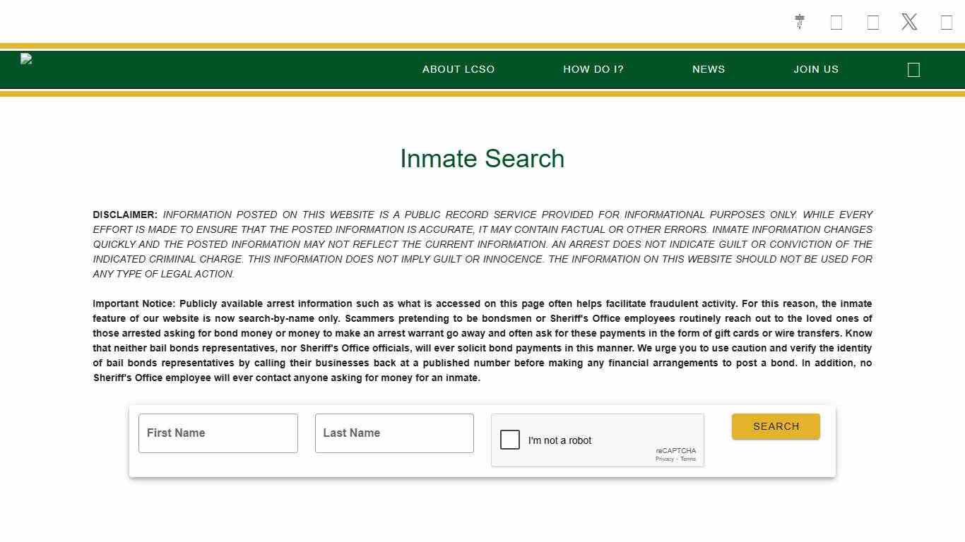 Inmate Search